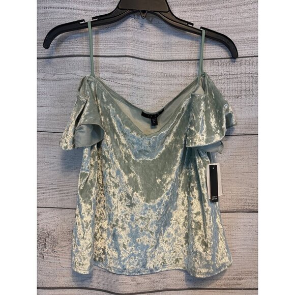 NWT Snap Women's Velvet Off-Shoulder Top Size L - Picture 1 of 3